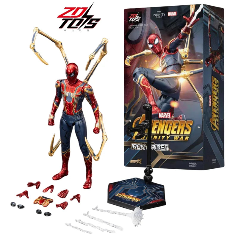 Figura de Ação ZD Toys Homem Aaranha – Filme "Um Novo Dia" (Peter Parker) – Modelo nas cores Dourado, Preto e Vermelho – Item Colecionável para Adultos