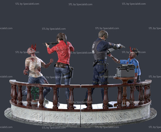 Leon Kennedy & Claire Redfield Diorama RE2 | Miravi