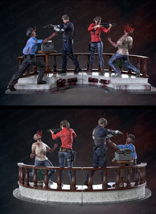 Leon Kennedy & Claire Redfield Diorama RE2 | Miravi