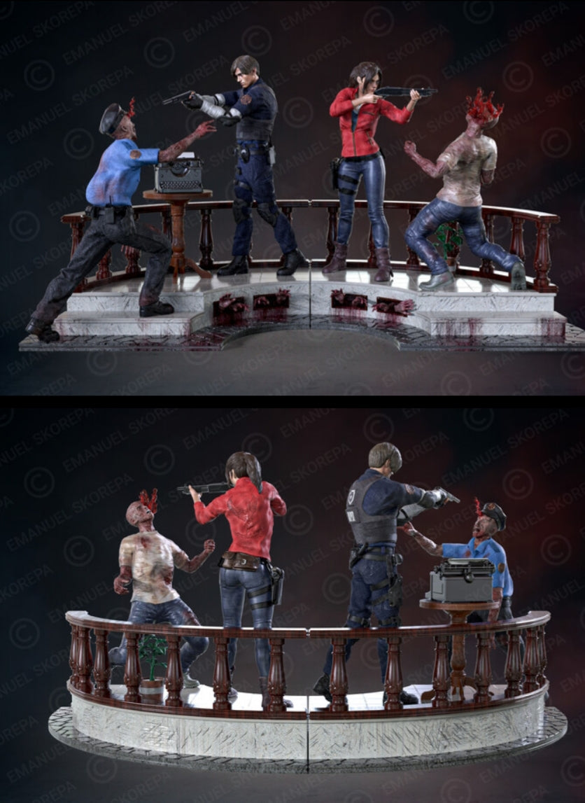 Leon Kennedy & Claire Redfield Diorama RE2 | Miravi