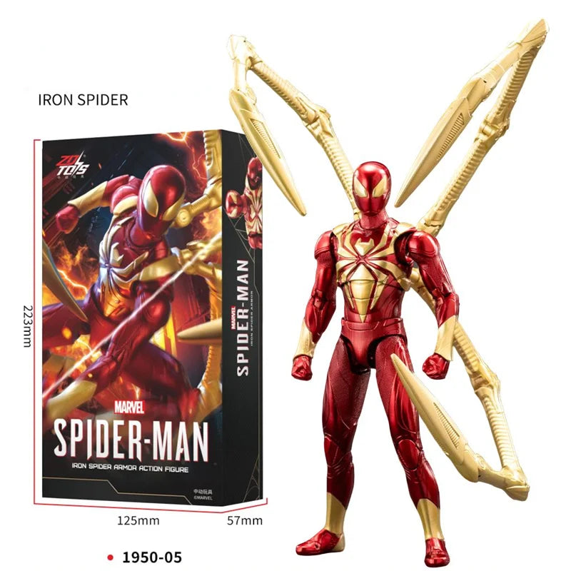 Figura de Ação ZD Toys Homem Aaranha – Filme "Um Novo Dia" (Peter Parker) – Modelo nas cores Dourado, Preto e Vermelho – Item Colecionável para Adultos