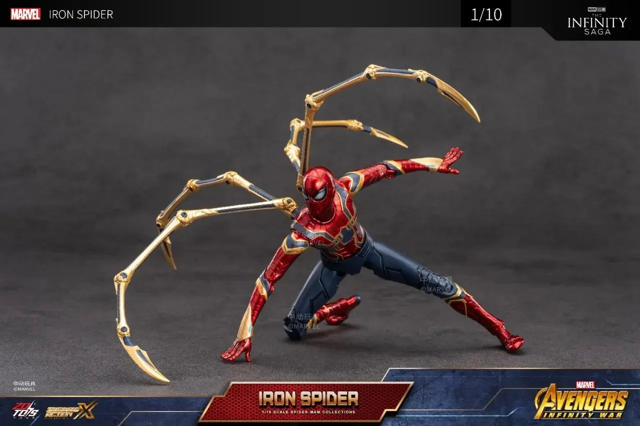 Figura de Ação ZD Toys Homem Aaranha – Filme "Um Novo Dia" (Peter Parker) – Modelo nas cores Dourado, Preto e Vermelho – Item Colecionável para Adultos
