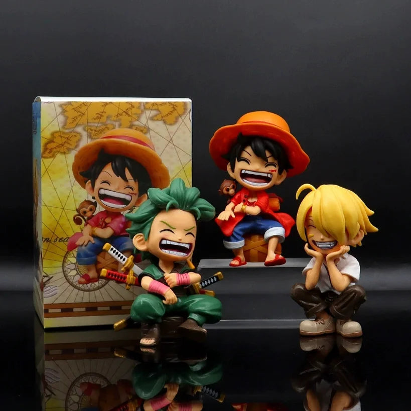 One Piece Luffy, Zoro e Sanji Pocket 12cm | Miravi