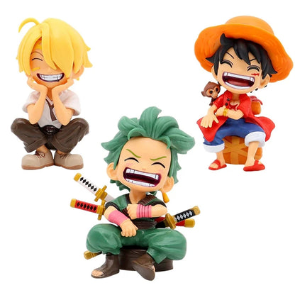 One Piece Luffy, Zoro e Sanji Pocket 12cm | Miravi