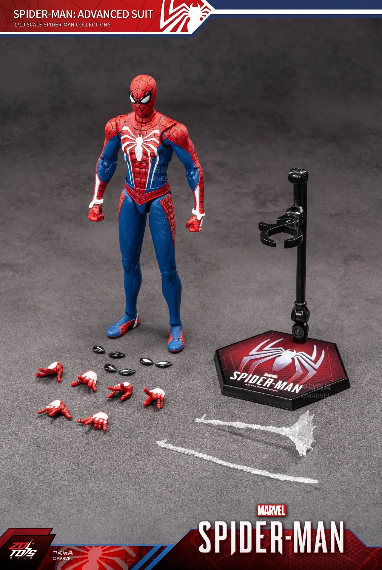 Figura de Ação ZD Toys Homem Aaranha – Filme "Um Novo Dia" (Peter Parker) – Modelo nas cores Dourado, Preto e Vermelho – Item Colecionável para Adultos