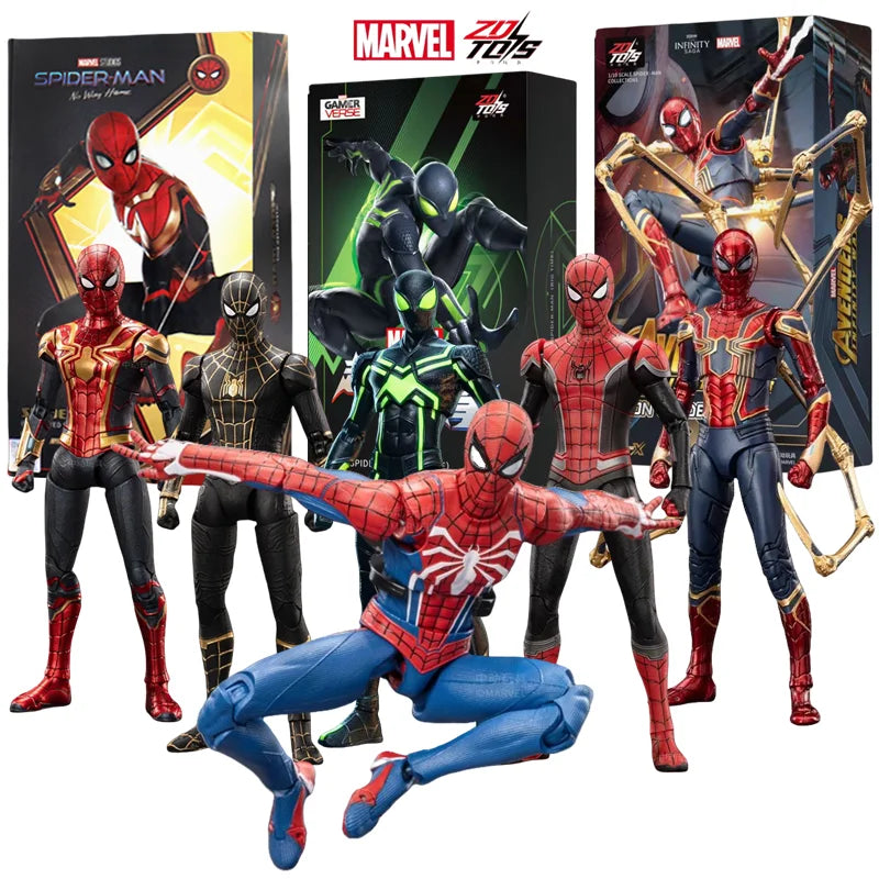 Figura de Ação ZD Toys Homem Aaranha – Filme "Um Novo Dia" (Peter Parker) – Modelo nas cores Dourado, Preto e Vermelho – Item Colecionável para Adultos