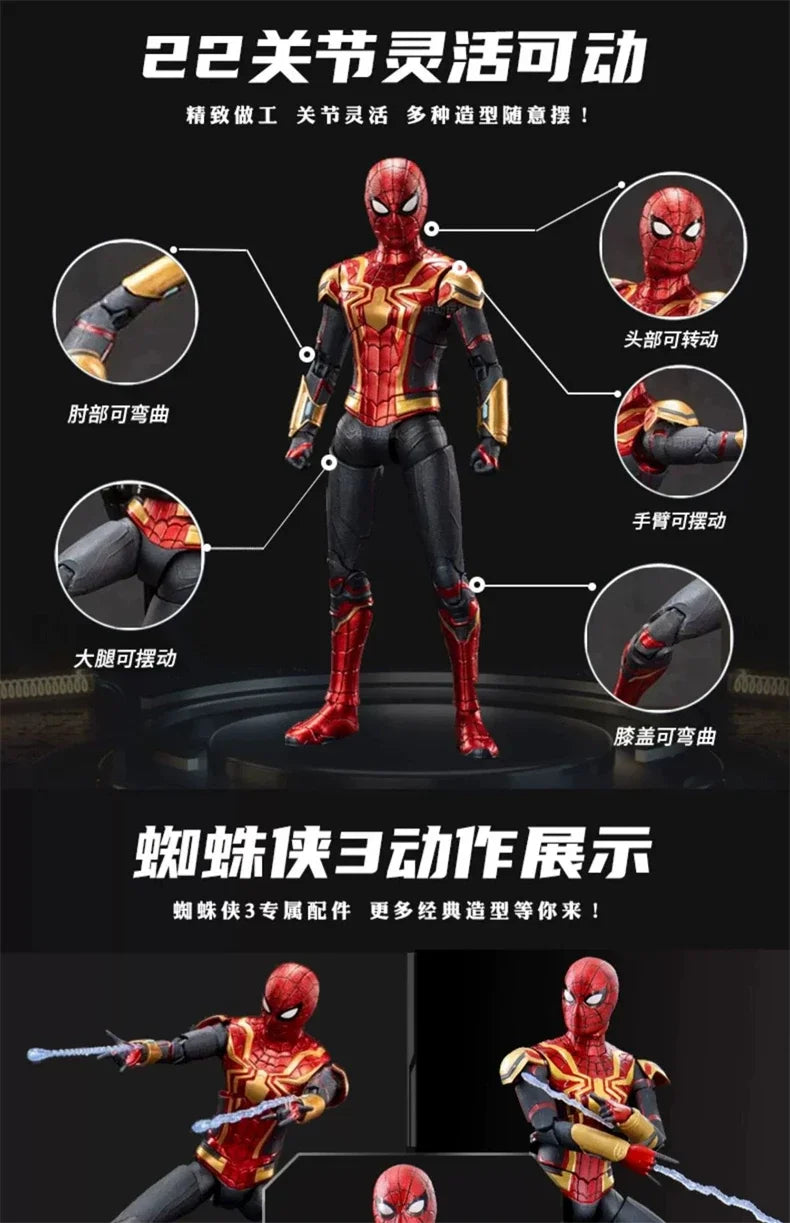 Figura de Ação ZD Toys Homem Aaranha – Filme "Um Novo Dia" (Peter Parker) – Modelo nas cores Dourado, Preto e Vermelho – Item Colecionável para Adultos
