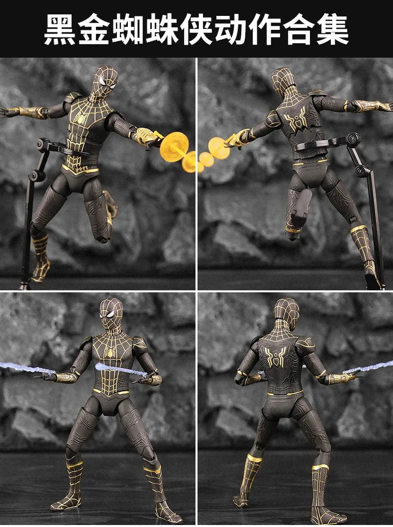 Figura de Ação ZD Toys Homem Aaranha – Filme "Um Novo Dia" (Peter Parker) – Modelo nas cores Dourado, Preto e Vermelho – Item Colecionável para Adultos