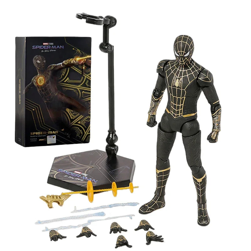 Figura de Ação ZD Toys Homem Aaranha – Filme "Um Novo Dia" (Peter Parker) – Modelo nas cores Dourado, Preto e Vermelho – Item Colecionável para Adultos