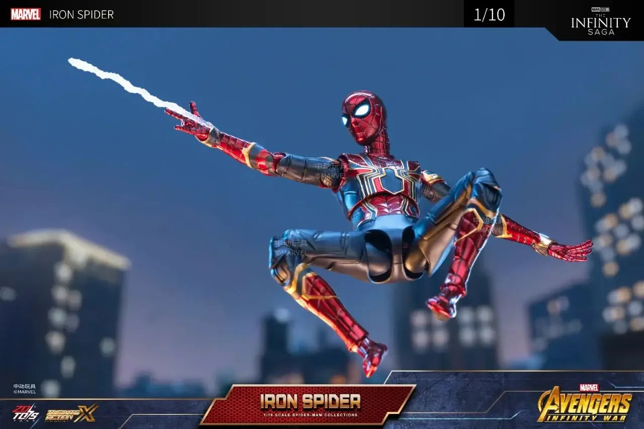 Figura de Ação ZD Toys Homem Aaranha – Filme "Um Novo Dia" (Peter Parker) – Modelo nas cores Dourado, Preto e Vermelho – Item Colecionável para Adultos
