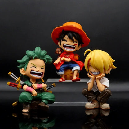 One Piece Luffy, Zoro e Sanji Pocket 12cm | Miravi
