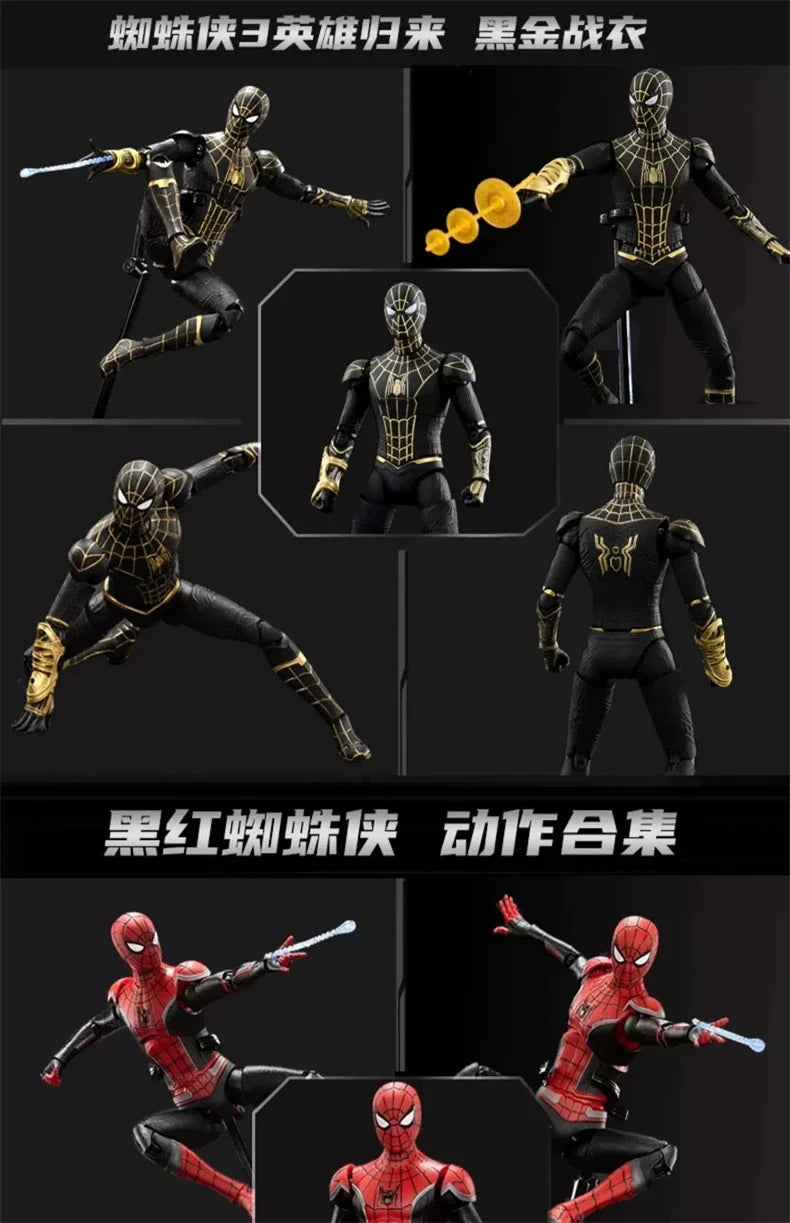 Figura de Ação ZD Toys Homem Aaranha – Filme "Um Novo Dia" (Peter Parker) – Modelo nas cores Dourado, Preto e Vermelho – Item Colecionável para Adultos