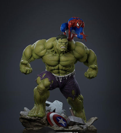 Hulk & Spider-Man Diorama 25 cm | Miravi