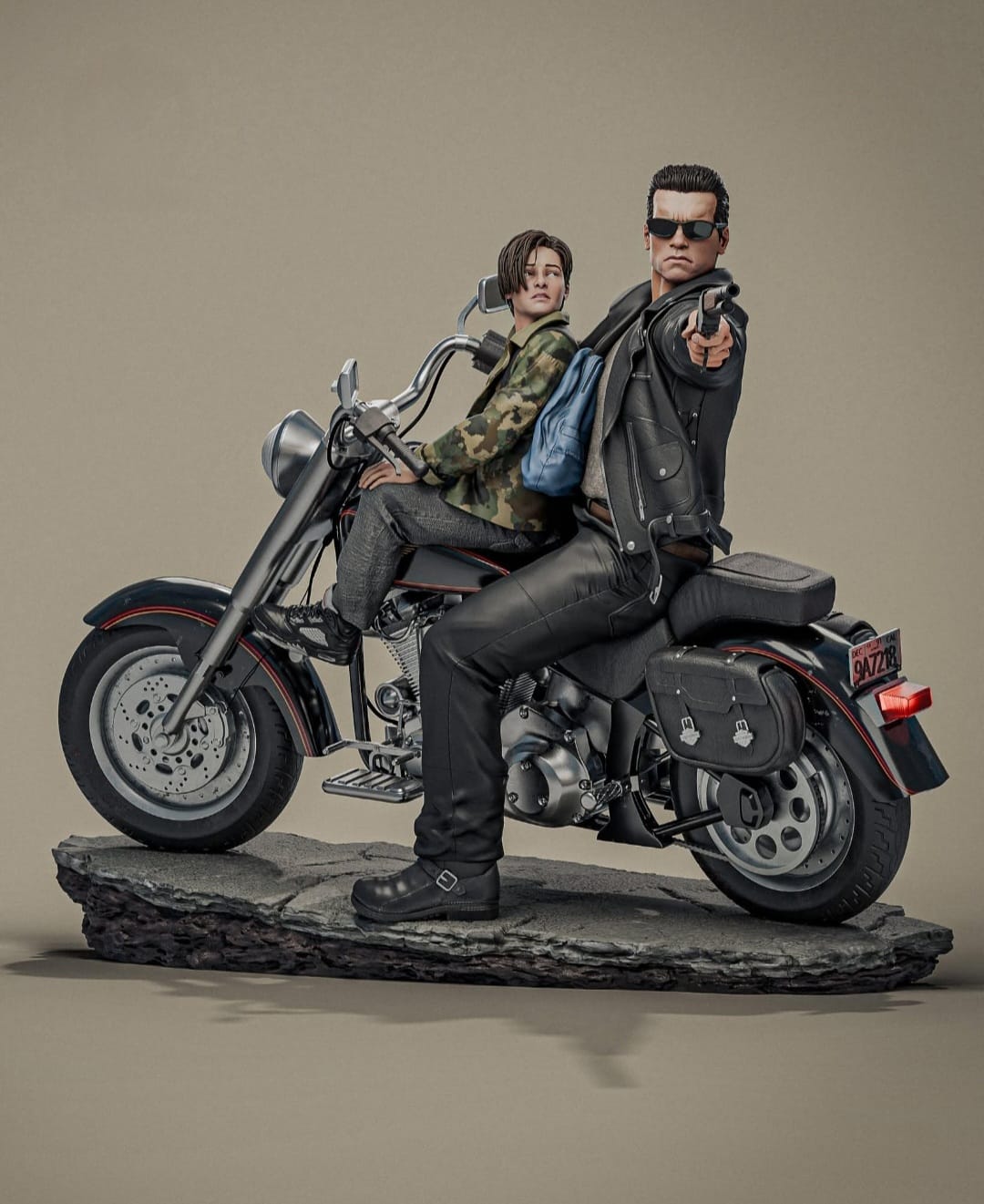 T-800 Exterminador do Futuro 2 Diorama na Moto | Miravi