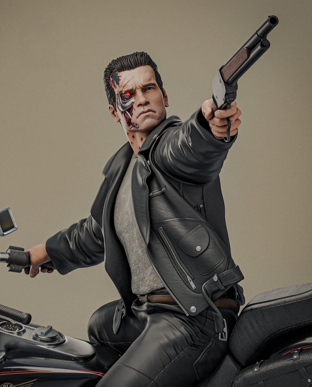 T-800 Exterminador do Futuro 2 Diorama na Moto | Miravi
