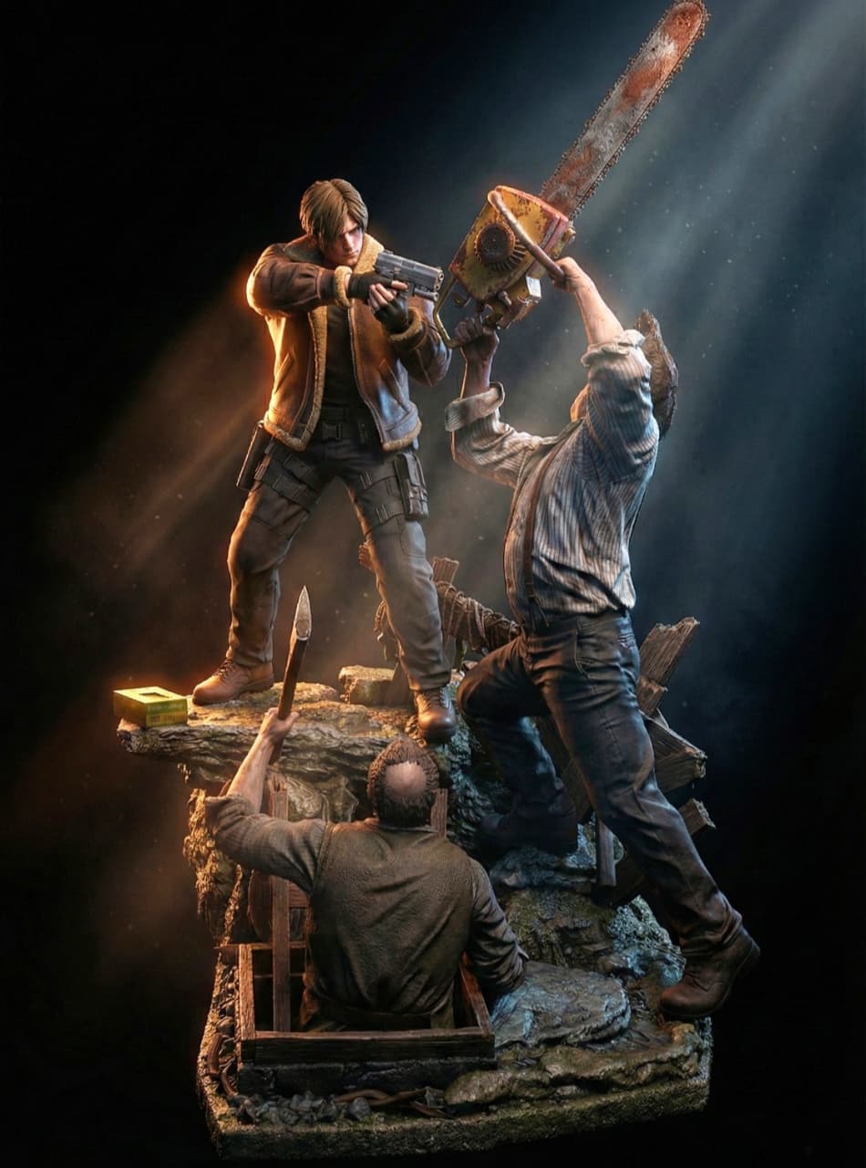 Leon S. Kennedy Diorama Resident Evil 4 Remake | Miravi