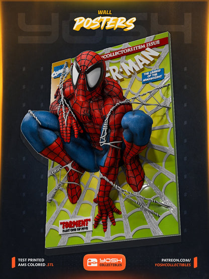 Quadros 3D Wolverine/Homem-Aranha/X-Men
