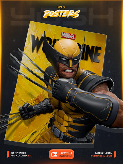Quadros 3D Wolverine/Homem-Aranha/X-Men