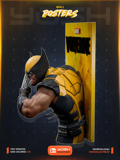 Quadros 3D Wolverine/Homem-Aranha/X-Men