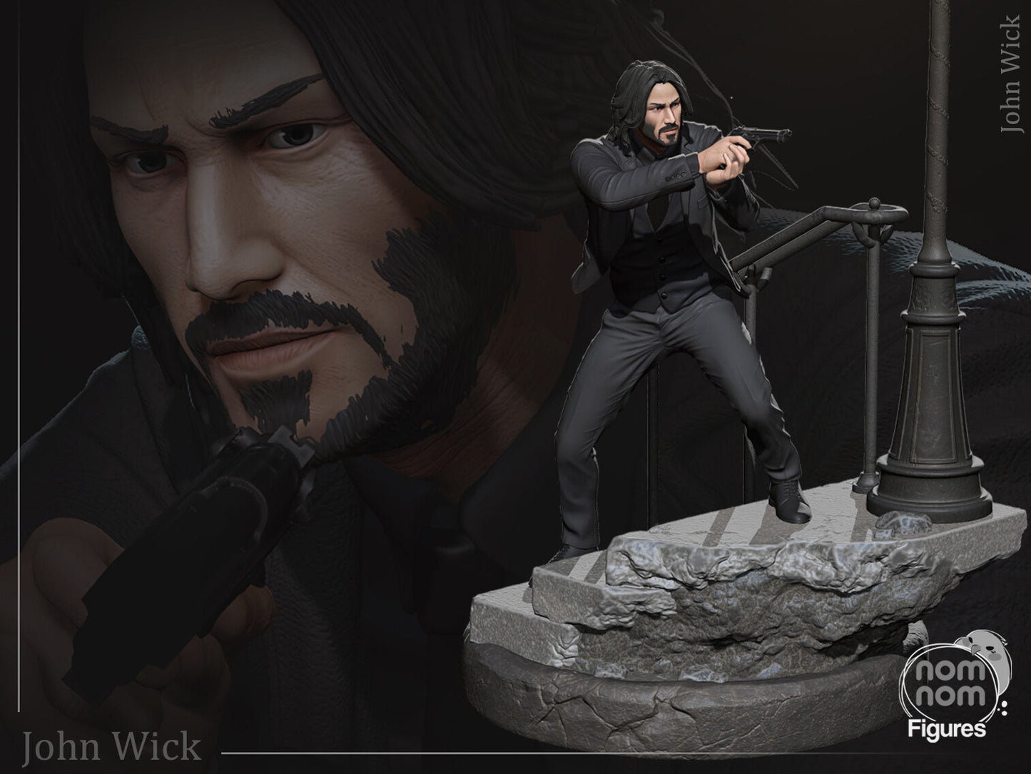 John Wick Diorama em Escadaria Urbana | Miravi